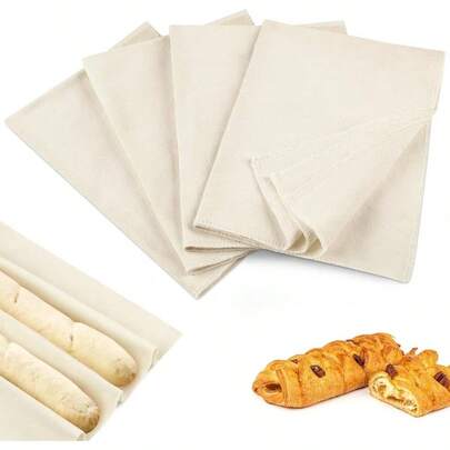 4PCS Tea Towels Baking Sourdough, 14x18.8 Inch Reusable Thick Bread Towels Proofing, Bread Cloth Baguettes, Pastry, Loaves