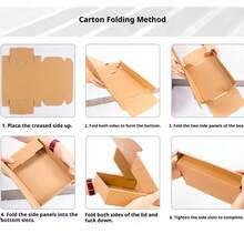 1个/5个/10个牛皮纸快递包装盒，包装材料，飞机纸箱，瓦楞纸箱，邮政纸箱，包装盒，礼品盒，瓦楞纸板箱，快递盒，包装盒（需自行组装） - 彩色 - 查看 4