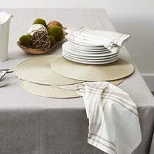 DII camz37626 Redondo Tela Mantel Individual, Dorado champaña, 1, 4(Natural) - Multicolor - Ver 5