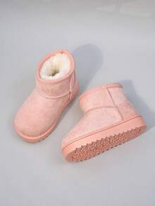 秋冬新款儿童雪地靴，中大童平底鞋，毛绒厚底男童保暖靴，幼儿短靴