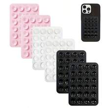 6 piezas Soporte de teléfono de silicona con ventosa, base adhesiva impermeable apta para la mayoría de los teléfonos, agarre universal para selfies y videollamadas