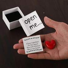 1 Charming "Open Me" Surprise Gift Box Featuring A Resin Heart And "I Love You" Message Card – Perfect For Birthdays, Weddings, Anniversaries, Valentine's Day, And Special Occasions - 愛心小禮盒 - 查看 1