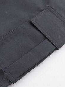 2 piezas Pantalones cargo minimalistas y modernos con múltiples bolsillos para niños pequeños, diseño versátil y deportivo (El tamaño real es talla grande pequeño, se sugiere pedir una talla talla grande grande según la imagen) - Multicolor - Ver 5