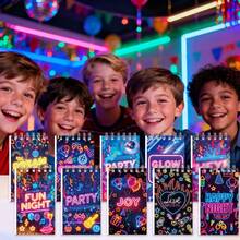 12本生日派对笔记本、学生笔记本、词汇笔记本、便签本、参考笔记本、便利贴、学校用品、学生奖品、派对便签本、返校文具、圣诞节便签本 - 彩色 - 查看 4