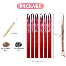 Hair Tinsel Kit, Fairy Tinsel Hair Extensions With Tool 48In 1200 Strands Red Hair Tinsel Heat Resistant, Glitter Hair Extensions For Women, Accessories For Halloween Christmas Cosplay Party,Red-A - 紅色-A - 查看 3