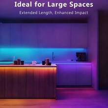 Tira de luz LED con control remoto - Alimentada por USB, luz de cambio de color, adecuada para dormitorio, sala de estar, juegos y decoración de fiestas - Cuenta con múltiples modos de cambio de color, función de control remoto, iluminación festiva, hermosa exhibición de luz, luz LED inteligente para dormitorio, tira de luz RGB con sincronización musical, equipada con control remoto de 44 teclas - Luz multicolor - Ver 4