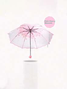 Floral Pattern Transparent Umbrella, Suitable For School, Office, Home, Travel, Back To School Supplies, Umbrella, Suitable For Men And Women, Durable Construction - Multicolor - View 13