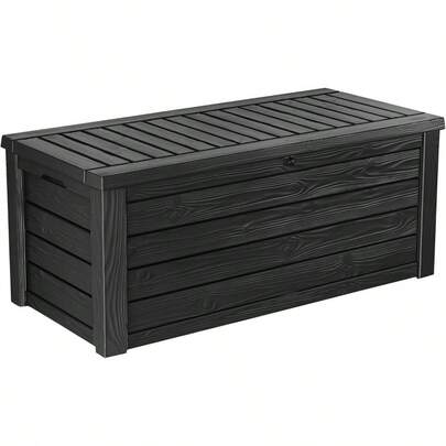 Westwood 150 Gallon Resin Large Outdoor Storage Box For Patio Furniture, Outdoor Cushions, Garden Tools And Pool Floats, Dark Grey