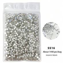 1440 قطعة مسامير بيضاء مسطحة القاع للتزيين متعددة الأغراض DIY لتخصيص ديكور الأظافر وأغطية الهواتف والملابس والمكياج وزجاجات المياه والترصيع - أبيض - مشاهدة 12