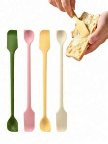2-In-1 Multifunctional Silicone Butter Scraper/Jam Spoon, Double-Headed Design, Can Clean Peanut Butter Jars, Kitchen Tool, Suitable For Cream, Cooking, Etc. - Multicolor - View 16