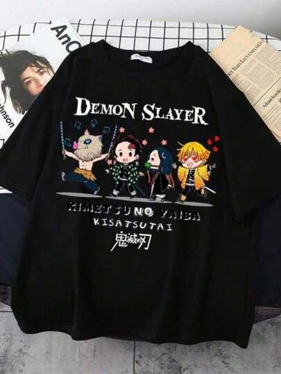 Japanese Anime DEMON SLAYERS T Shirt Unis Kawaiis Kimeu No Yaiba Graphic Tees Tanjirou Kamado Unis Tops Funny hirt Unis