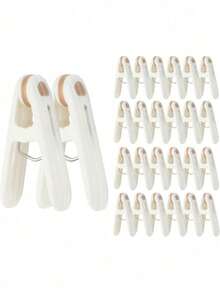 8 st/set stora klädnypor i plast, vindtäta tvättklämmor, strandhandduksklämmor, starka fjäderklämmor för täcken, strumpor, flerfärgad, hållbart plastmaterial, för förvaring i hemmet