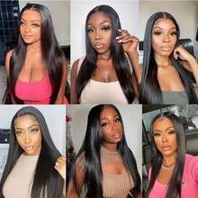 Glueless Wigs Human Hair Pre Plucked Pre Cut 5x5 HD Lace Closure Wigs Human Hair Glueless Put On And Go 200% Density Straight Lace Front Wigs Human Hair With Baby Hair Natural Black Halloween Season Christmas Dress Up Wig Halloween Wig