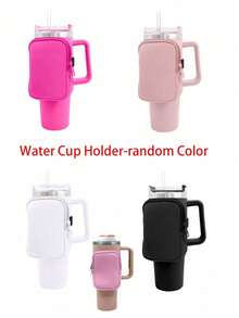 1pc Water Bottle Carrier Sleeve With Phone Pouch, Fits /Maggie 40oz (1134ml) Water Bottle, With Handle And Adjustable Shoulder Strap, Accessory For Tumblers, Suitable For Travel, Camping, Outdoor, Office, School, Valentine's Day Gift - Multicolor - View 6