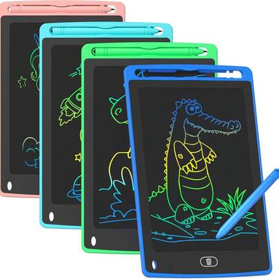 Tablero de escritura LCD de 8,5 pulgadas tablero de graffiti de Color tablero de dibujo de juegos de viaje para niños actividades tablero de dibujo de educación y aprendizaje juguetes regalos de cumpleaños 3 4,5 niños y niñas de 6 años azul, verde, rosa, morado y rojo