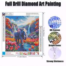 [Free Shipping]OFRKE Diamond Painting Kits For Adults Beginners 5D Diamond Art Kits With Round Diamonds Gem Art Full Drill Elephant Painting For Home Wall Decor Gifts 12x16inch,A-Elephant - 一頭大象 - 查看 3