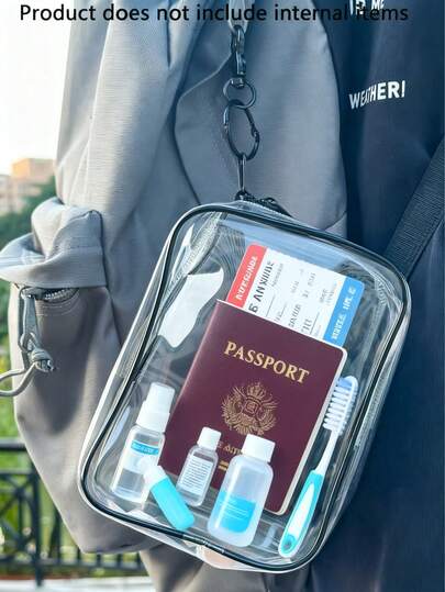 4个/3个/2个/1个装高透明3D娃娃户外包，婴儿车立方体挂袋，毛绒娃娃PVC收纳袋，16厘米 x 12厘米 x 6厘米人偶收纳袋，背包透明旅行挂袋，旅行配件，收纳整理包，大容量透明化妆包 - PVC拉链洗漱包，轻便旅行配件，节日礼物