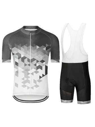 男士短袖骑行卫衣和背带短裤套装