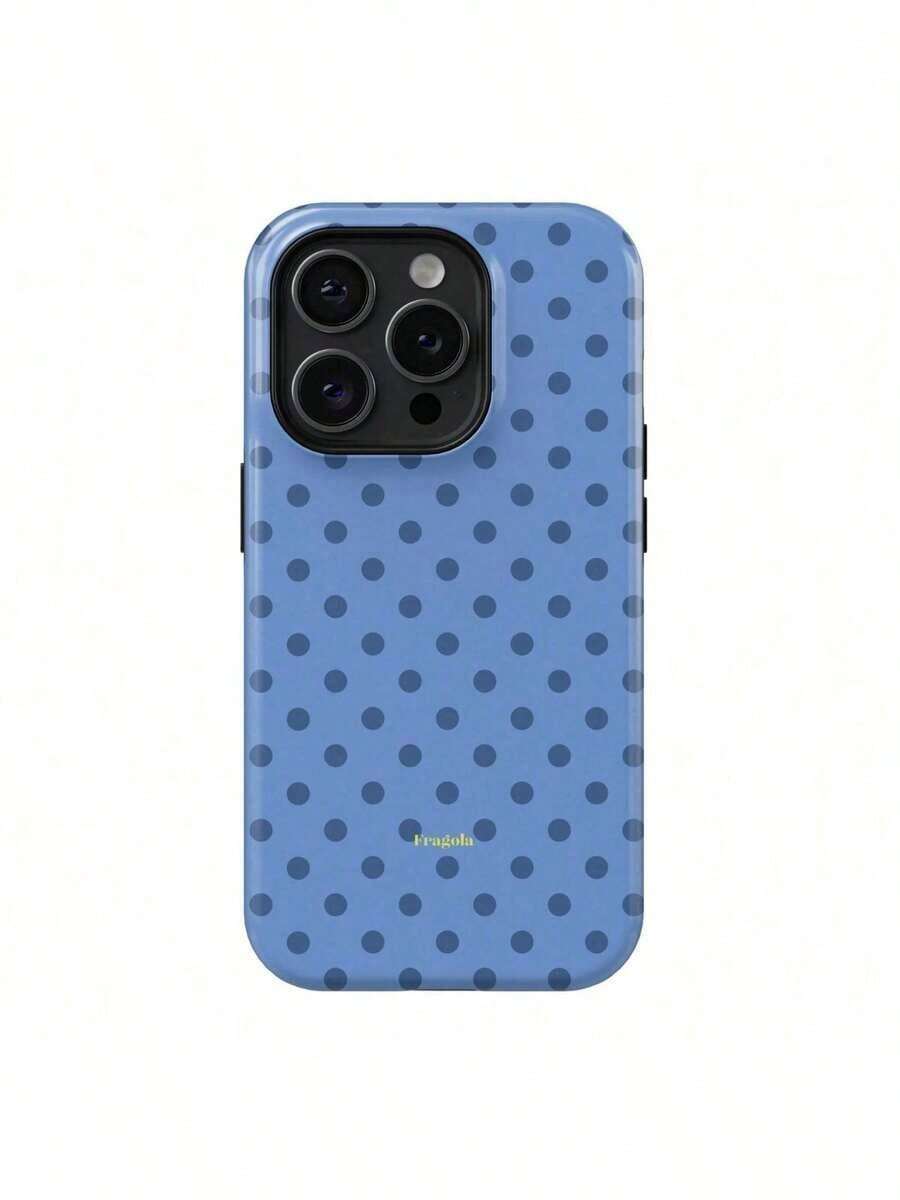 FRAGOLA Cute Jeans Case | Blue Denim Polka Dot Minimal Suitable For 17/17 Air/17 Pro/17 Pro Max/16 Pro Max/15 Pro Max/14 Pro Max/13 Pro Max/12 Pro Max | High Quality | Teenage Girl Gift 8NHL - 顏色1 - 查看 1