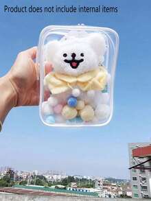 4个/3个/2个/1个装高透明3D娃娃户外包，婴儿车立方体挂袋，毛绒娃娃PVC收纳袋，16厘米 x 12厘米 x 6厘米人偶收纳袋，背包透明旅行挂袋，旅行配件，收纳整理包，大容量透明化妆包 - PVC拉链洗漱包，轻便旅行配件，节日礼物 - 彩色 - 查看 3