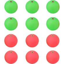 12PCS Fishing Float Sliding Fishing Set Foam Ball Float Sliding Fishing Float Diameter 24 Red With Copper Ring X6 Green With Copper Ring X6 For Taiwan Fishing Lua Alum Fishing,29397238 - 彩色 - 查看 1