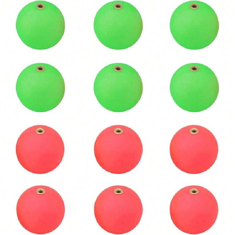 12PCS Fishing Float Sliding Fishing Set Foam Ball Float Sliding Fishing Float Diameter 24 Red With Copper Ring X6 Green With Copper Ring X6 For Taiwan Fishing Lua Alum Fishing,29397238 - 彩色 - 查看 1