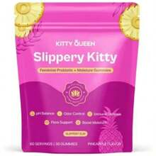 Slippery Kitty Feminine Probiotic + Moisture Gummies-All In One Solution With Slippery Elm 60 CountPineapple Flavor - 1 - View 1