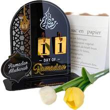 1 calendar de birou acrilic cu lună aurie, suport decorativ pentru atmosferă festivă - BT270-1PC - Vizualizare 5