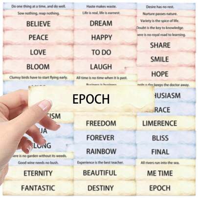 50pcs/Pack Vintage Diary Word Aesthetic Label Stickers, Cute Mysterious INS Retro Gothic Y2K Downtown Stickers, Popular Label Graffiti Stickers, 90s 80s Anime Cute Stickers, Cartoon Fun Aesthetic Label Sticker Pack For Scrapbooking, Self-Adhesive Sealing Stationery, Cards, Envelopes, Guitars, Instruments Decor, Gifts For Teens, Parties, Rewards, Motivation, New Year, Winter, Christmas Decoration