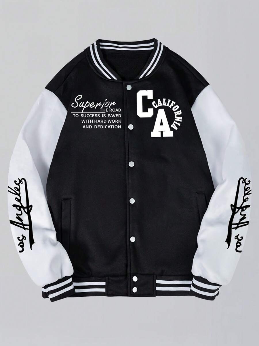 1 قطعة جاكيت بيسبول من الفليس للرجال، كاجوال للتنقل، موضة متعددة الاستخدامات، ملابس الشارع الهيبستر، للخارج والتنزه والتمارين الربيعية، فضفاض المقاس، معطف واقي من الرياح