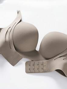 Women's Seamless Wireless Bra, Strong Lift And Gather, Designed For Larger Busts, Comfortable Backstrap Design, Prevents Sagging - Khaki - View 7