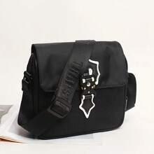 Men's Luminous Small Messenger Bag, Shoulder Sling Bag, Waist Pack, Travel Hiking Running Bag - Black - View 1