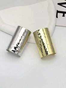 1个金属高马尾发夹，简约圆筒发卡，法式装饰发圈，适合长发，马尾辫配饰，女士发夹，学习用品，发饰 - 金色 - 查看 14