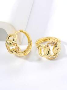 1 par de pendientes de diseño de candado de cadena minimalista, únicos y adecuados para el trabajo y el transporte