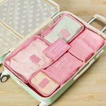 1 Set Of 6pcs Travel Packing Cubes, Large Capacity Organizer Bags - Includes Makeup Bag, Toiletry Bag, Garment Bag, Suitable For Storing Clothes, Shoes, Cosmetics, Electronics, Accessories, Great For Travel, Vacation, Business Trip, Home Organization Graduation Bag For School School Accessories School Stuff - Pink - View 24