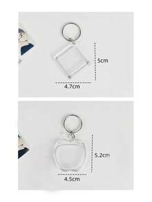 1 قطعة/2 قطعة إطار صورة أكريليك شفاف، قلادة سلسلة مفاتيح، هدية صورة DIY، حامل سلسلة مفاتيح، إطار أكريليك فارغ لسلسلة المفاتيح، قلادة إطار صورة أكريليك شفاف هندسي، إكسسوار سلسلة مفاتيح صورة المعجبين - متعدد الألوان - مشاهدة 16