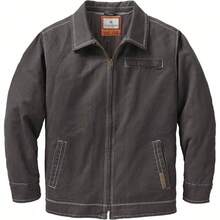 Dakota - chamarra de invierno con cierre completa para hombre, lona de algodn encerado resistente, ropa de chamarra con capucha y estilo occidental chamarra Hombre - XL + Asfalto - Ver 6