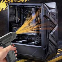 便携式电动空气除尘器 | 130000 转/分钟涡轮风扇，配备 5 个喷嘴 | USB-C 充电 | 键盘和电子产品清洁 | 家用除尘/吹雪机 - 黑色 - 查看 5