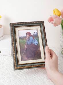 1pc 4"X6" Vintage Style Photo Frame, Suitable For Home, Living Room, Bedroom Wall Or Tabletop Display, Ideal For Decorating, Commemorating Friends, And Gift Giving - Multicolor - View 4