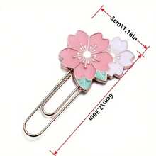1/2/3pcs Creative Metal Bookmarks, Elegant Sakura Flower Bookmarks, Multicolor Floral Bookmarks, Study Stationery Reading Accessories Premium Metal Bookmark Set Featuring Sakura Motif With Colorful Enamel Accents For Journals, Planners, And Notebooks; Enhances Reading Focus And Organization; Ideal Gift For Book Lovers, Students, And Office Desk Decor; Durable, Stylish, And Timeless For Everyday Use - Multicolor - View 12