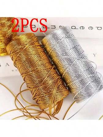 金银金属丝、DIY缎带、礼品包装、装饰品、派对用品、工艺品、缝纫用品，适用于父亲节、母亲节、毕业典礼、圣诞节、新年等场合，无需电源，不含羽毛