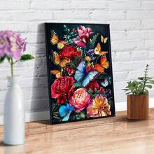 [Free Shipping]OFRKE Diamond Painting Kits For Adults Beginners 5D Diamond Art Kits With Round Diamonds Gem Art Full Drill Flower Painting For Home Wall Decor Gifts 12x16inch,A-Redb - A-redb - 查看 4