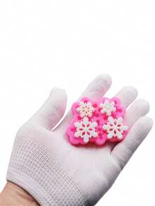 1 个硅胶模具，圣诞雪花形硅胶模具，适用于树脂工艺品、DIY 珠宝、发饰、鞋子和服装装饰 - 粉色 - 查看 8