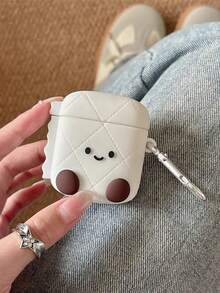 1个可爱卡通硅胶保护套，创意面部表情设计，兼容苹果1/2/3/4代无线蓝牙耳机保护套（不含耳机）