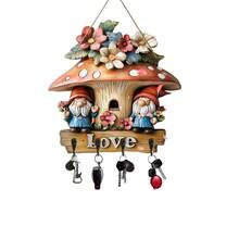 Mushroom Gnome Key Holder Creative Wall Mount 2D Decorative Key Hanger For Home Kitchen Office - Nhiều màu - Xem 7