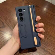 Funda protectora compatible con Samsung Galaxy ZFold3/Fold4/Fold5/Fold6/Fold7 Teléfonos con pantalla plegable con película de vidrio templado, diseño de ranura retráctil para bolígrafo, Serie Xinghuang Funda protectora de Body completo, Diseño unisex con bolígrafo, Funda protectora de teléfono de alta gama a la moda y resistente a caídas - Multicolor - Ver 2