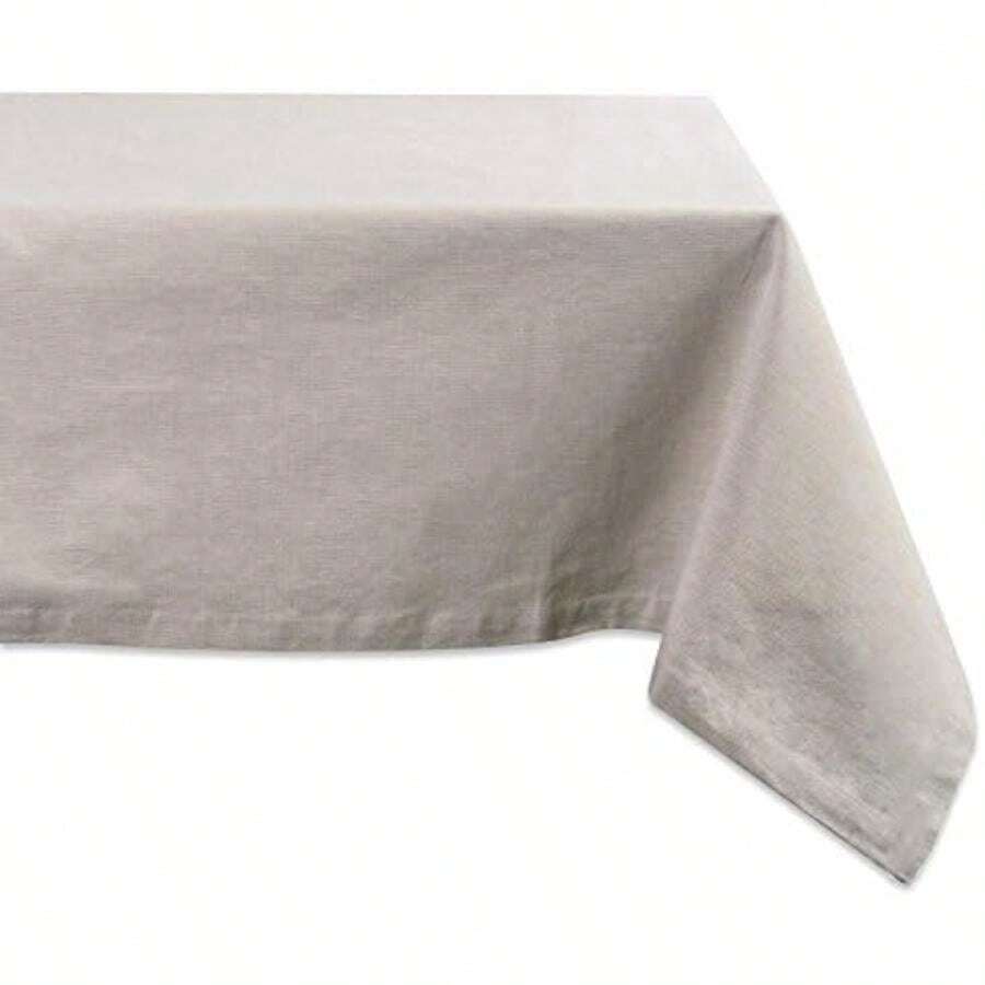 DII 100% algodón, se puede lavar a máquina, Everyday Chambray Cocina Mantel para la cena partes, verano y aire última intervensión Picnic - Asientos 152,4 x 264,2 cm 8 A 10 personas,(Natural 300 x 150 cm (Rectangular)) - Multicolor - Ver 1