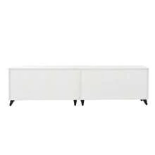 TV Stand 180 X 40 X 49 Cm, High-Gloss Lacquered TV Stand, Low Cabinet With 4 Compartments And Adjustable Dividers, 8-Legged Living Room Furniture, Maximum Recommended Load 52 Kg, Compatible With 80-Inch TVs. - White - View 10