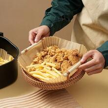 20/50/100 pièces Feuilles de cuisson antiadhésives pour friteuse à air pris, épaisses, résistantes à l'huile et absorbantes pour la cuisson, le four, le rôtissage, le micro-ondes, de forme ronde, résistantes à haute température, papier sulfurisé alimentaire - Multicolore - Voir 4