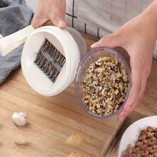 1pc Manual Food Chopper/Mincer - Portable Blender-Style Design, Semi-Automatic Operation, No Electricity Needed - Multi-Function Manual Garlic Nut Grinder - Ergonomic Handheld Food Chopper For Peanuts, Ginger, Onions, Etc. | Durable ABS And Stainless Steel Kitchen Tool - Multicolor - View 5